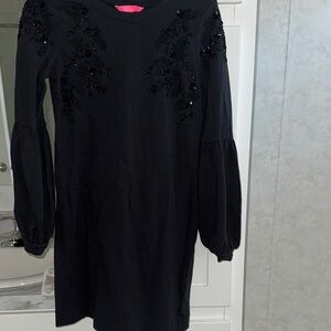Lilly Pulitzer XS Black Embroidered Long Sleeve dress